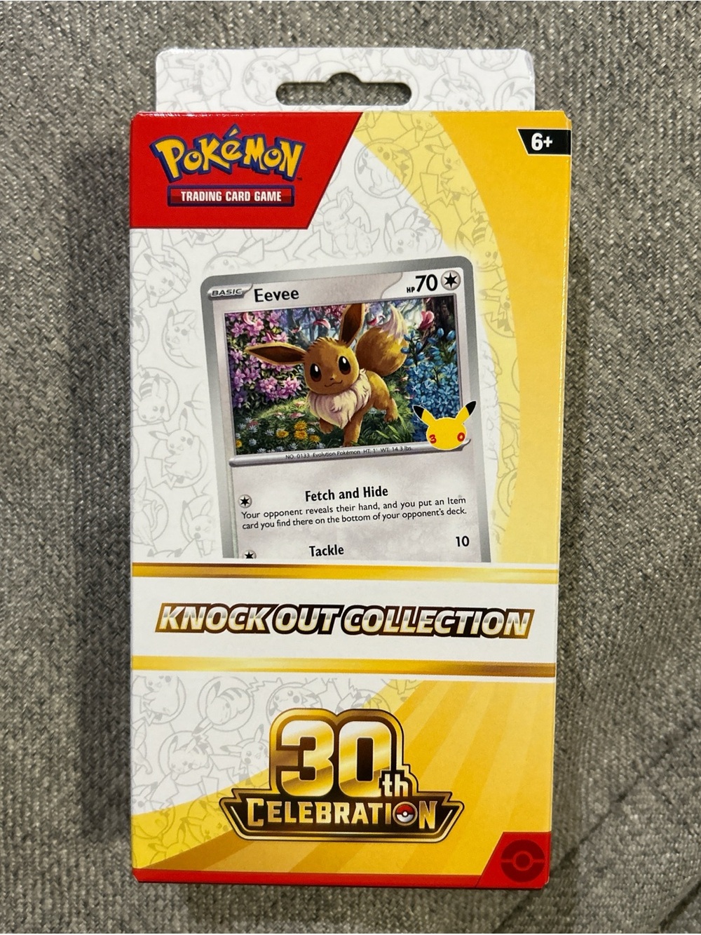 Pokemon Knock Out Collection 30th Celebration Eevee - Yellow & Red Accents